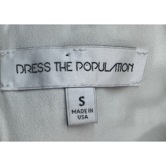 Dress The Population Womens Sz S Sequin Slip Dress Gold Sequin Mini Holiday Glam - Picture 10 of 12